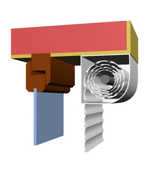 Venkovní rolety s čtvrtkulatou pohledovou schránkou